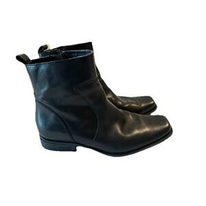 Rockport Toloni Boots Mens Size 10.5 M Black Leather Ankle Square Toe Side Zip